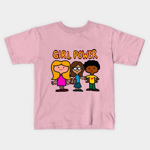 Girl power Kids T-Shirt by wolfmanjaq